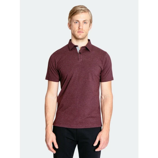 Public Rec Go-To Polo | Men's Heather Burgundy Tops 2 Public Rec Go-To Polo | Men's Heather Burgundy Tops - Image 2