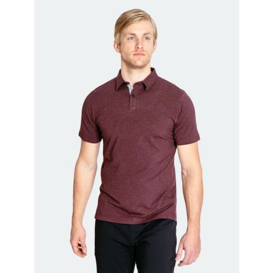 Public Rec Go-To Polo | Men's Heather Burgundy Tops 5 Public Rec Go-To Polo | Men's Heather Burgundy Tops - Image 5