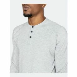 Public Rec Go-To Long Sleeve Henley | Men&apos;s Heather Silver Spoon Tops -Public Rec Shop unnamed file 1267