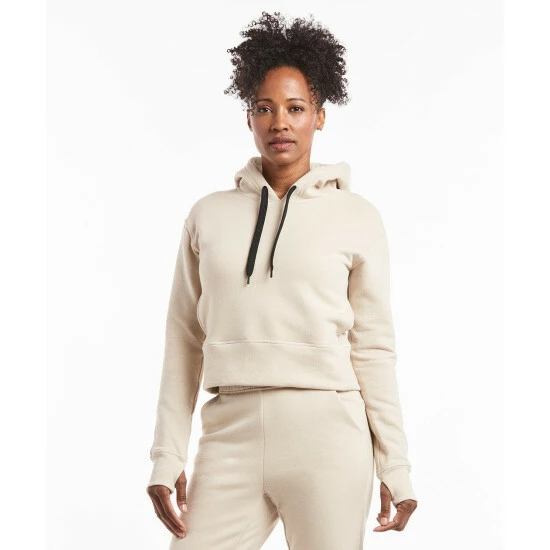 Public Rec Luxe Fleece Cropped Hoodie | Women's Ivory Sweatshirts & Sweaters 2 Public Rec Luxe Fleece Cropped Hoodie | Women's Ivory Sweatshirts & Sweaters - Image 2