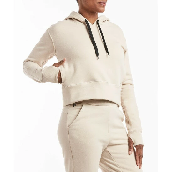 Public Rec Luxe Fleece Cropped Hoodie | Women's Ivory Sweatshirts & Sweaters 5 Public Rec Luxe Fleece Cropped Hoodie | Women's Ivory Sweatshirts & Sweaters - Image 5