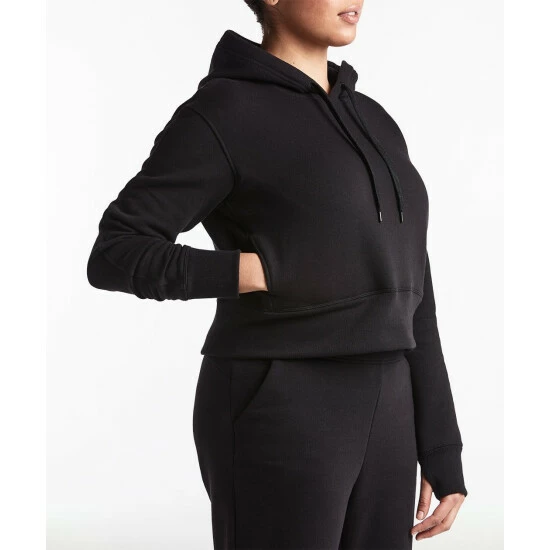 Public Rec Luxe Fleece Cropped Hoodie | Women's Black Sweatshirts & Sweaters 6 Public Rec Luxe Fleece Cropped Hoodie | Women's Black Sweatshirts & Sweaters - Image 6