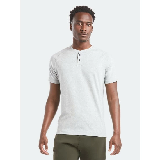 Public Rec Go-To Short Sleeve Henley | Men's Heather Silver Spoon Shorts 2 Public Rec Go-To Short Sleeve Henley | Men's Heather Silver Spoon Shorts - Image 2