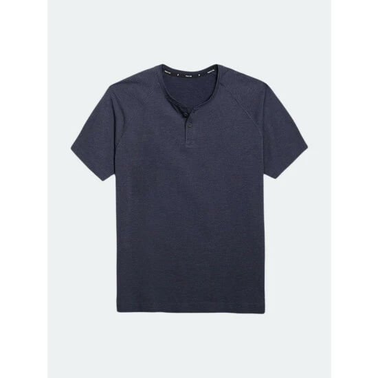 Public Rec Go-To Short Sleeve Henley | Men's Heather Navy Shorts 1 Public Rec Go-To Short Sleeve Henley | Men's Heather Navy Shorts