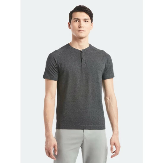 Public Rec Go-To Short Sleeve Henley | Men's Heather Charcoal Shorts 2 Public Rec Go-To Short Sleeve Henley | Men's Heather Charcoal Shorts - Image 2