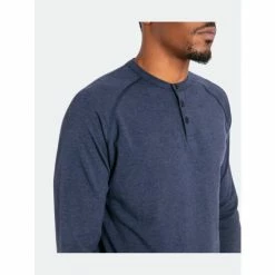 Public Rec Go-To Long Sleeve Henley | Men's Heather Navy Tops -Public Rec Shop unnamed file 353