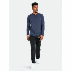 Public Rec Go-To Long Sleeve Henley | Men's Heather Navy Tops -Public Rec Shop unnamed file 356