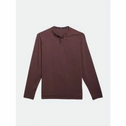 Public Rec Go-To Long Sleeve Henley | Men's Heather Burgundy Tops