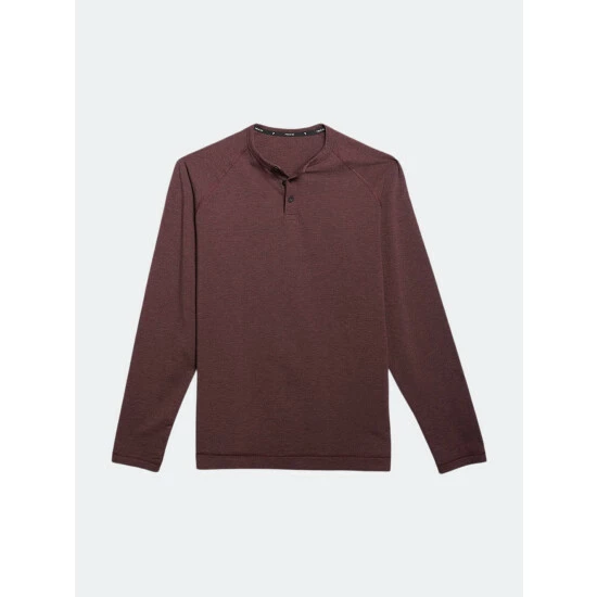 Public Rec Go-To Long Sleeve Henley | Men's Heather Burgundy Tops 1 Public Rec Go-To Long Sleeve Henley | Men's Heather Burgundy Tops