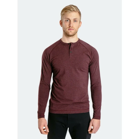 Public Rec Go-To Long Sleeve Henley | Men's Heather Burgundy Tops 2 Public Rec Go-To Long Sleeve Henley | Men's Heather Burgundy Tops - Image 2