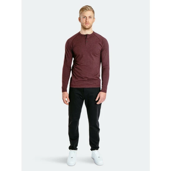 Public Rec Go-To Long Sleeve Henley | Men's Heather Burgundy Tops 6 Public Rec Go-To Long Sleeve Henley | Men's Heather Burgundy Tops - Image 6