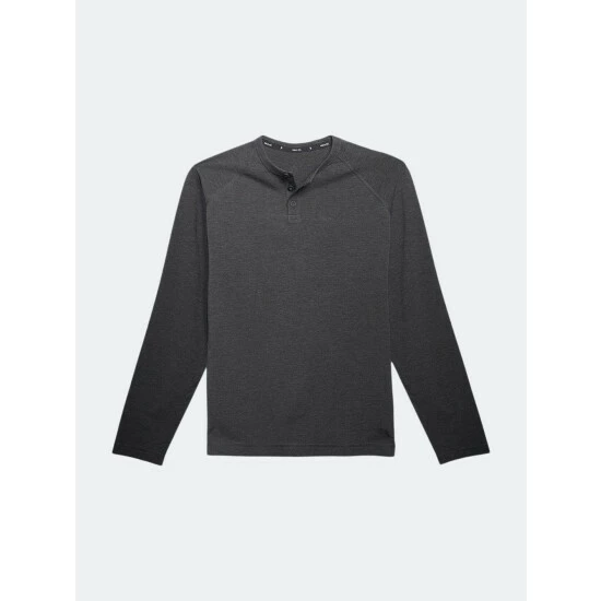 Public Rec Go-To Long Sleeve Henley | Men's Heather Charcoal Tops 1 Public Rec Go-To Long Sleeve Henley | Men's Heather Charcoal Tops