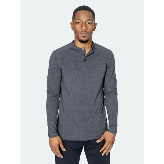 Public Rec Go-To Long Sleeve Henley | Men's Heather Charcoal Tops 2 Public Rec Go-To Long Sleeve Henley | Men's Heather Charcoal Tops - Image 2
