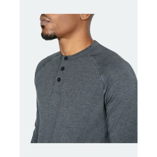 Public Rec Go-To Long Sleeve Henley | Men's Heather Charcoal Tops 3 Public Rec Go-To Long Sleeve Henley | Men's Heather Charcoal Tops - Image 3