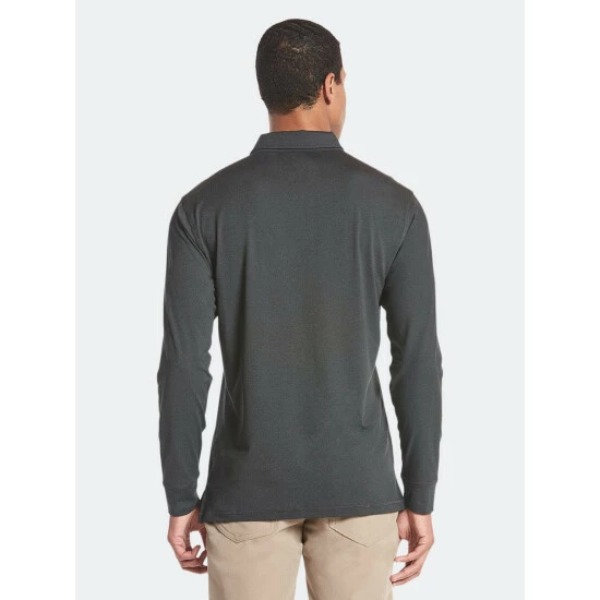Public Rec Elevate Long Sleeve Polo | Men's Heather Black Tops 4 Public Rec Elevate Long Sleeve Polo | Men's Heather Black Tops - Image 4