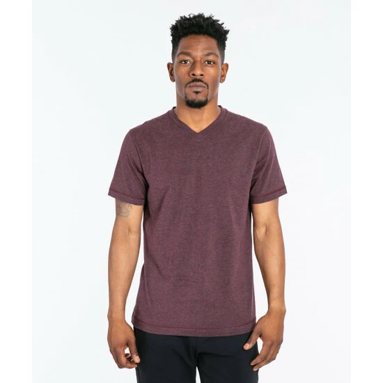 Public Rec Go-To V | Men's Heather Burgundy T-Shirts 2 Public Rec Go-To V | Men's Heather Burgundy T-Shirts - Image 2